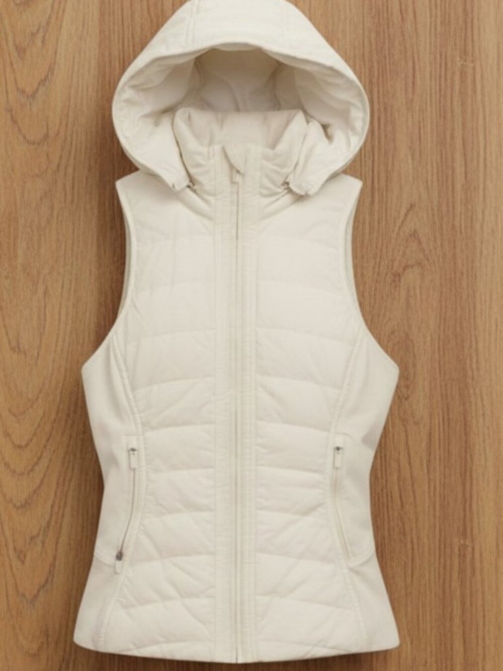 Lululemon Puffer Vest Removable Hood Size 4 White Fair - Picture 2 of 13